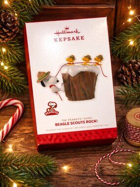 Snoopy Beagle Scouts Rock Peanuts Hallmark Ornament